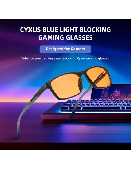 Gafas de juego Cyxus con bloqueo de luz azul, unisex Gafas de juego Cyxus con bloqueo de luz azul, unisex