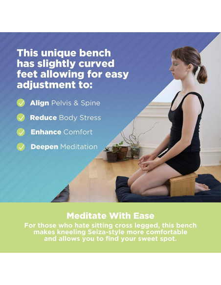 Banco de Meditación Ergonómico Bean Products - Bambú Plegable Banco de Meditación Ergonómico Bean Products - Bambú Plegable
