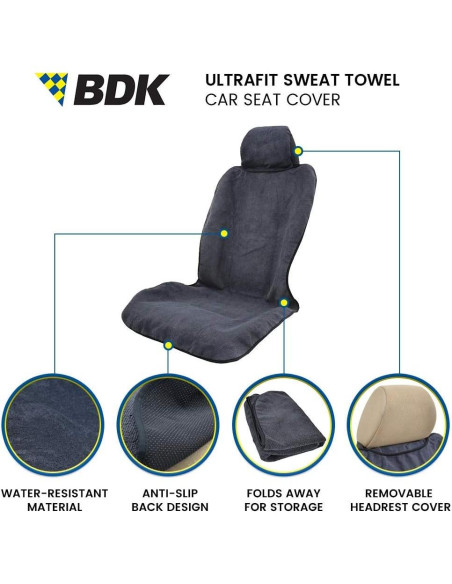 Cubierta de Asiento de Toalla Impermeable BDK UltraFit - 1 Pieza Cubierta de Asiento de Toalla Impermeable BDK UltraFit - 1 Pieza