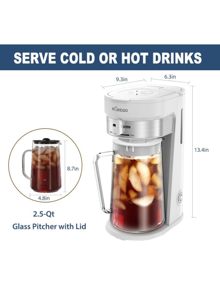 Hacedor de Té Helado Aemego 2.5L con Filtro Reutilizable Hacedor de Té Helado Aemego 2.5L con Filtro Reutilizable