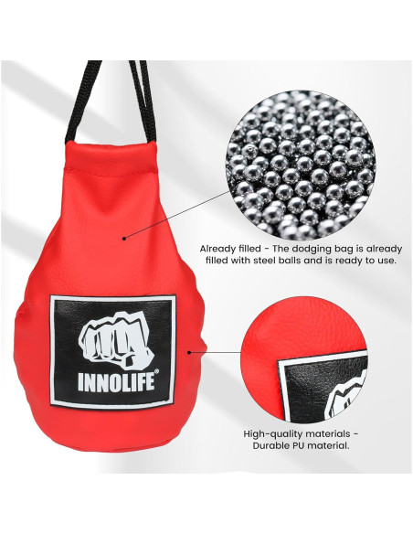 Bolsa de Esquiva de Boxeo INNOLIFE de Cuero PU Roja 1.13 kg Bolsa de Esquiva de Boxeo INNOLIFE de Cuero PU Roja 1.13 kg
