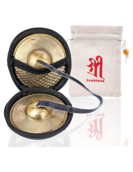 Címbalos Tingsha ZenBless Tibetanos 6.6 cm con Caja y Funda Címbalos Tingsha ZenBless Tibetanos 6.6 cm con Caja y Funda