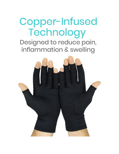 Guantes de compresión Vive Health pequeños con cobre para artritis