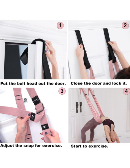 Correa de Estiramiento de Piernas Tchrules con Anclaje para Puerta Correa de Estiramiento de Piernas Tchrules con Anclaje para Puerta