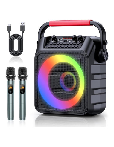 Máquina de Karaoke DONGGUAN K256 Bluetooth 30W 2 Micrófonos