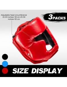 Casco de Boxeo Jenaai Ajustable 3 Pcs para Adultos Kickboxing 2