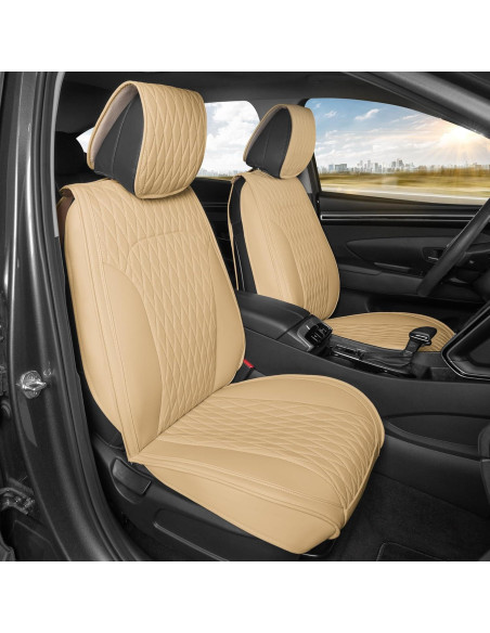 Fundas de Asiento de Coche MotorBox DiamondLux Beige Fundas de Asiento de Coche MotorBox DiamondLux Beige