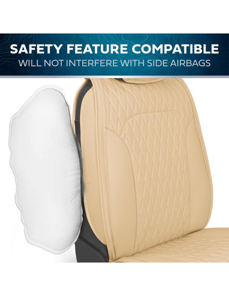 Fundas de Asiento de Coche MotorBox DiamondLux Beige Fundas de Asiento de Coche MotorBox DiamondLux Beige