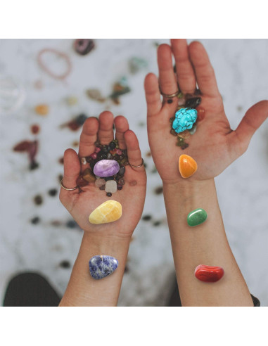 Juego de Cristales de Sanación Chakra Mecka - 7 Piedras Reiki