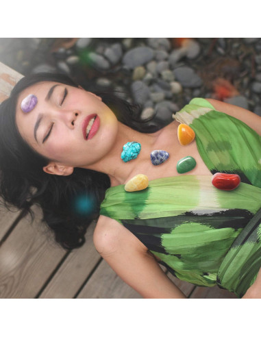 Juego de Cristales de Sanación Chakra Mecka - 7 Piedras Reiki