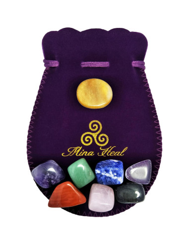 Conjunto de 8 Cristales Chakra Naturales para Meditación