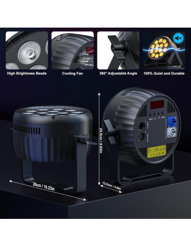 Luz Par LED RGBW 14X18W DMX512 para Escenario y Eventos