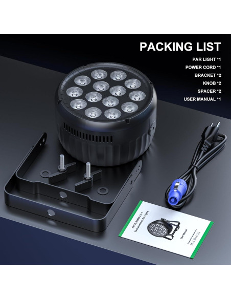 Luz Par LED RGBW 14X18W DMX512 para Escenario y Eventos Luz Par LED RGBW 14X18W DMX512 para Escenario y Eventos