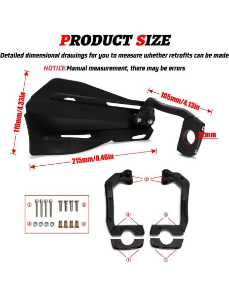 Guardas de Mano Universales XINGWU para Motocicleta 22mm Guardas de Mano Universales XINGWU para Motocicleta 22mm