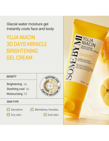Crema Gel Hidratante Yuja Niacina Some By Mi 100ml - 10 Vitaminas