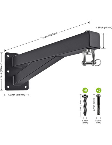 Soporte de Pared para Bolsa Pesada SELEWARE 43 cm Ajustable
