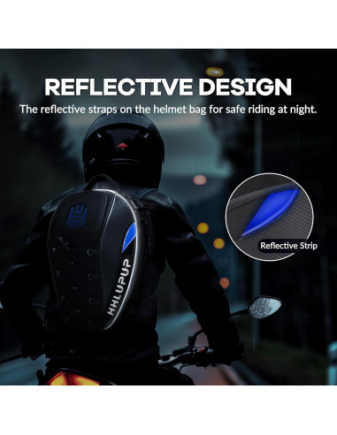 Bolsa de Asiento para Motocicleta HHLUPUP 38L Impermeable Azul
