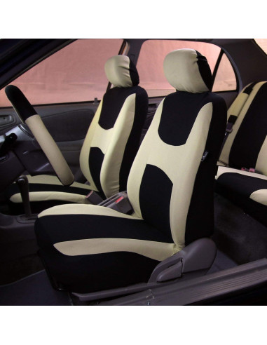Juego de Fundas de Asiento Automotriz FH Group Beige 8 Piezas