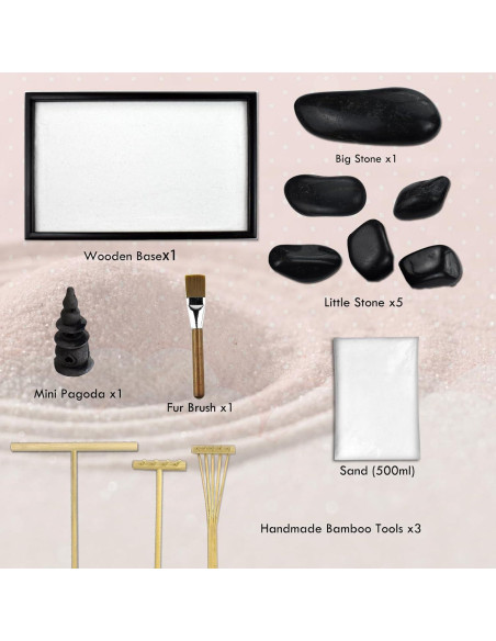 Jardín Zen Japonés Artcome para Escritorio con Accesorios Jardín Zen Japonés Artcome para Escritorio con Accesorios