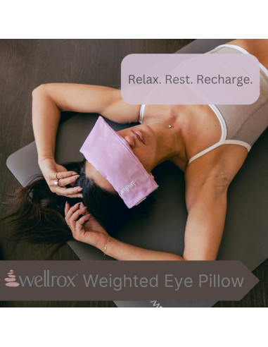 Almohadilla para ojos Wellrox gris con semillas de lino y lavanda