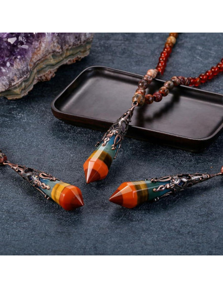 Collar de cuentas de oración GEHECRST 7 Chakra 108 con colgante Collar de cuentas de oración GEHECRST 7 Chakra 108 con colgante