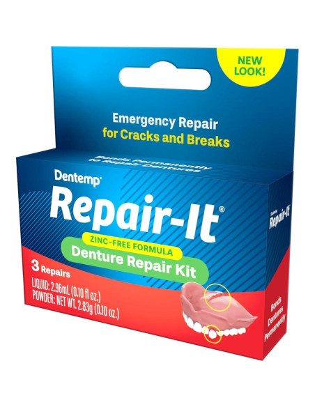 Kit de Reparación de Dentaduras Dentemp Repair-It 3 Contenido Kit de Reparación de Dentaduras Dentemp Repair-It 3 Contenido