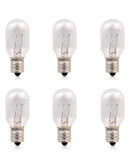 Bombillas Incandescentes T7 15W E12 para Lámparas de Sal - Paquete de 6 Bombillas Incandescentes T7 15W E12 para Lámparas de Sal - Paquete de 6