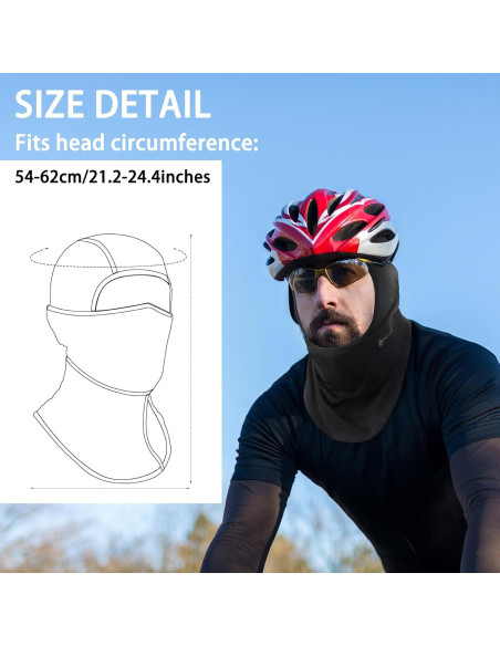 Balaclava Omenex Negra Transpirable UPF50 para Esquiar y Ciclismo Balaclava Omenex Negra Transpirable UPF50 para Esquiar y Ciclismo