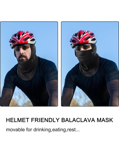 Balaclava Omenex Negra Transpirable UPF50 para Esquiar y Ciclismo