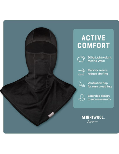 Máscara Balaclava MERIWOOL para Niños 100% Lana Merino