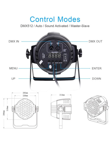 Luces DJ BETOPPER 54x3W RGB DMX Activadas por Sonido Luces DJ BETOPPER 54x3W RGB DMX Activadas por Sonido