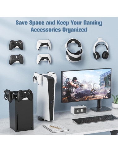 Soporte de Pared KUNSLUCK para 6 Controladores y Auriculares