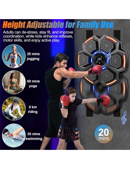 Máquina de Boxeo Musical EPHESPORT con Bluetooth y Guantes Máquina de Boxeo Musical EPHESPORT con Bluetooth y Guantes