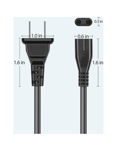 Cable de Alimentación AC URWOOW 0.91m para Consolas y Dispositivos