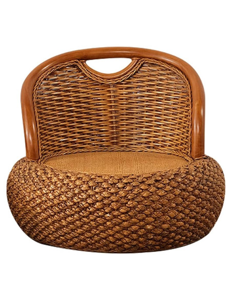 Silla de suelo ergonómica de ratán Kelendle - Marrón oscuro Silla de suelo ergonómica de ratán Kelendle - Marrón oscuro