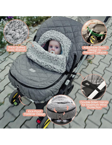 Funda para Asiento de Auto Bebé ACRABROS Gris Melange Invierno