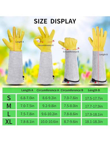 Guantes de Jardinería Supersfel de Cuero para Poda - Pequeño