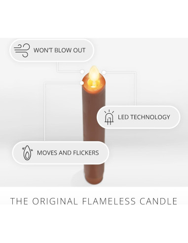 Set de 2 Velas LED Luminara Naranja Sin Llama 24.1 cm