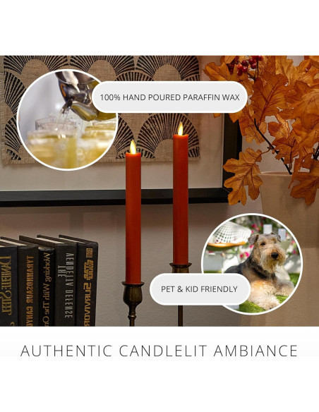 Set de 2 Velas LED Luminara Naranja Sin Llama 24.1 cm Set de 2 Velas LED Luminara Naranja Sin Llama 24.1 cm