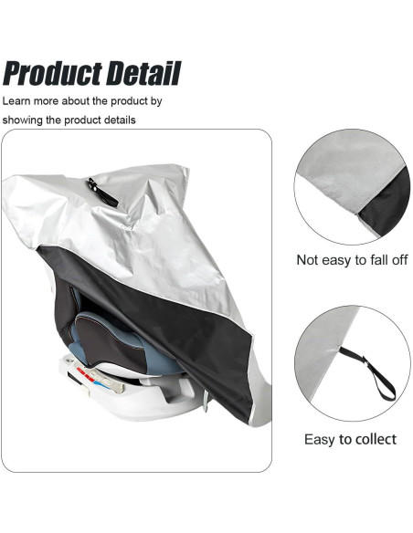 Cubierta de Sombra para Asiento de Coche ZIMISI Gris 95x74cm Cubierta de Sombra para Asiento de Coche ZIMISI Gris 95x74cm