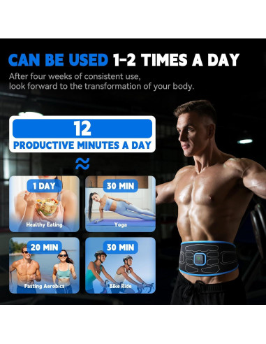 Cinturón Estimulador de Abdominales KLT-07 - Ajustable y Portátil