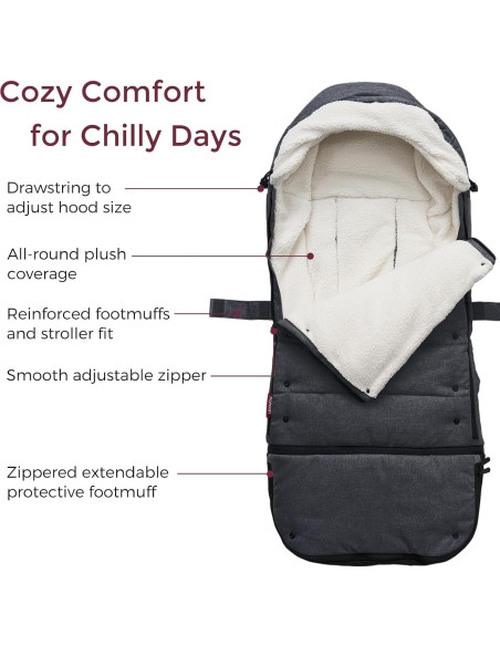 Saco de Pies para Cochecito Momcozy Fu001 Universal Negro Saco de Pies para Cochecito Momcozy Fu001 Universal Negro