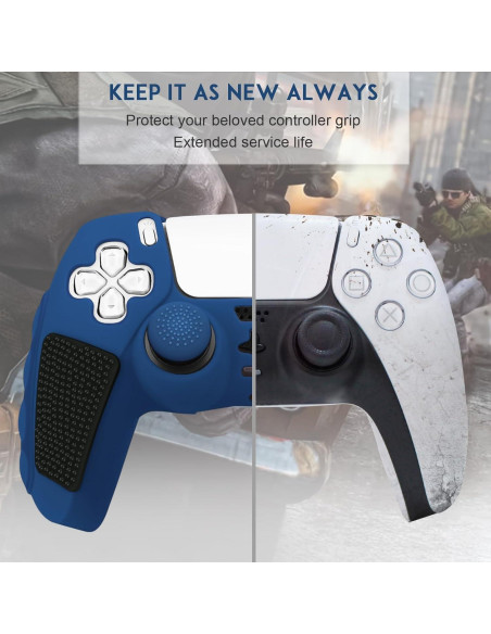 Funda Antideslizante SIKEMAY para Controlador PS5 - Azul-Negro Funda Antideslizante SIKEMAY para Controlador PS5 - Azul-Negro