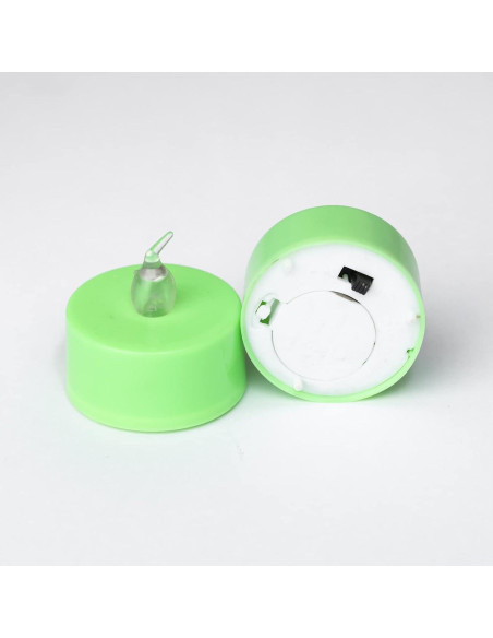 LANKER 24 Velas LED Tealight Sin Llama Verde para Decoración LANKER 24 Velas LED Tealight Sin Llama Verde para Decoración