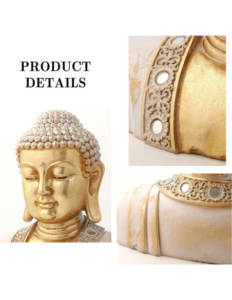 Estatua de Buda Dorada 24.13 cm - Decoración Zen y Meditación Estatua de Buda Dorada 24.13 cm - Decoración Zen y Meditación