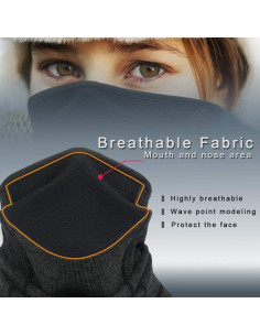 Bufanda Calentadora de Cuello Snood de Cachemira - Unisex Negro 2
