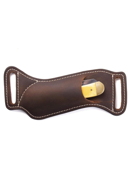Funda de cuchillo de cuero Gentlestache EDC 17cm Marrón oscuro Funda de cuchillo de cuero Gentlestache EDC 17cm Marrón oscuro