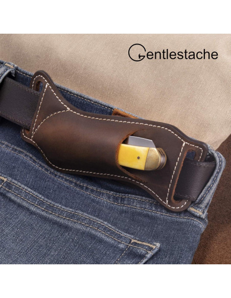 Funda de cuchillo de cuero Gentlestache EDC 17cm Marrón oscuro Funda de cuchillo de cuero Gentlestache EDC 17cm Marrón oscuro