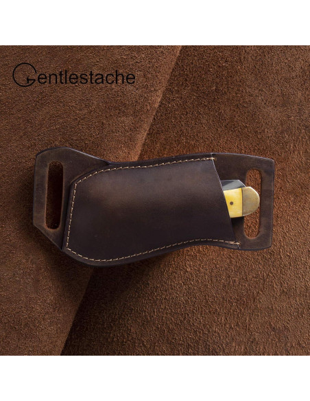 Funda de Cuchillo de Cuero Gentlestache Marrón Oscuro EDC Funda de Cuchillo de Cuero Gentlestache Marrón Oscuro EDC