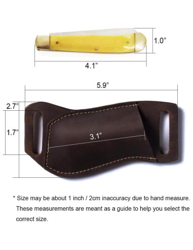 Funda de Cuchillo de Cuero Gentlestache Marrón Oscuro EDC